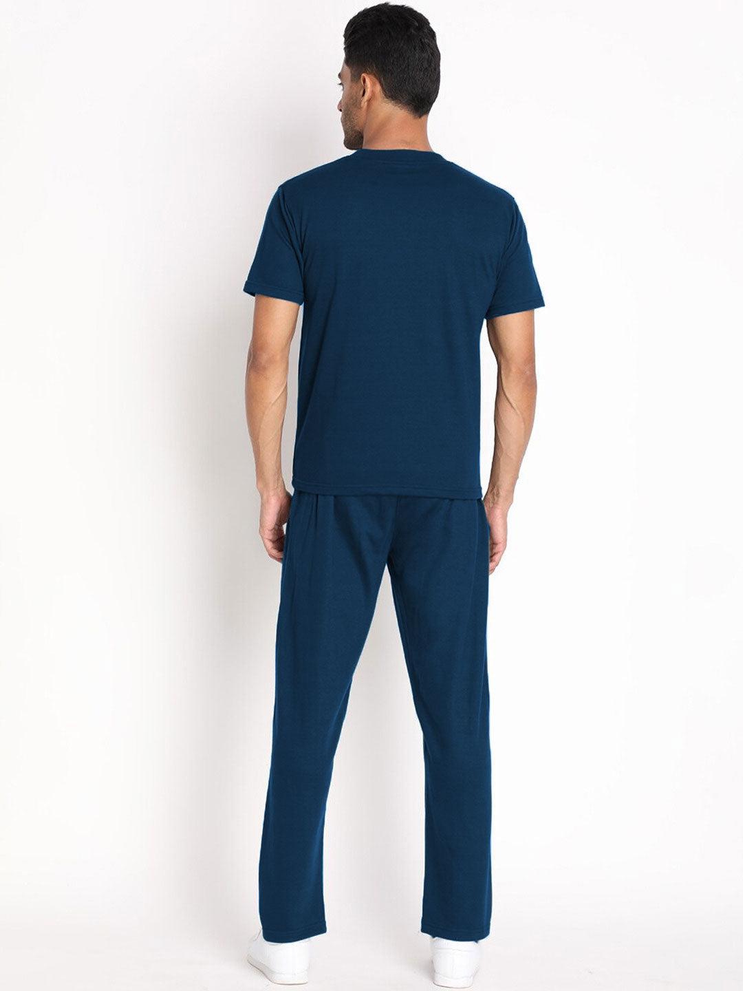 Men Fitted Track Suits in Nevy Blue Colour - Aadhitri